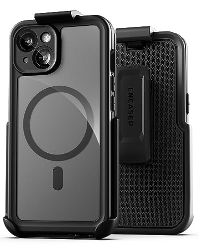 Encased Titan Designed for iPhone 15 Waterproof Case with Belt Clip (Compatible with MagSafe) Full Body Protective Phone Case with Holster (iPhone 15) - size: iPhone 15