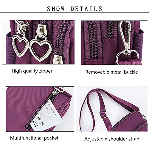 Women Crossbody Cell Phone Purse Case Armband Bag for iPhone 12 13 Mini 14 15 Plus 11 Pro Max Google Pixel 6a 7a 8a 6 7 8 Pro - color: Purple