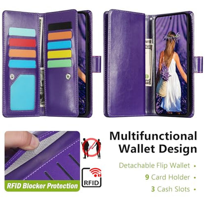 Varikke for Galaxy S26+/Plus Wallet Case Magnetic Detachable, Deep Purple - color: Dark Purple, size: Galaxy S26+/S26 Plus 6.7"