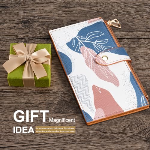 Travelambo RFID Wallet Women Large Size Bifold Multi Card Wallet Case with Zipper Pocke Credit Card Holder for Women - color: Brown Desert Leaf
