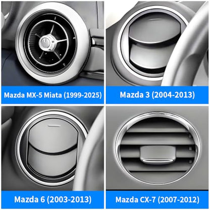 Car Magnetic Phone Mount for Mazda MX-5 Miata 1999-2025，Mazda 6 2003-2013，Mazda 3 2004-2013，CX-7 2007-2012 Interior Circular Air Vent Accessories Cell Cellphone Holder Magnet Stand Mobile Cradle