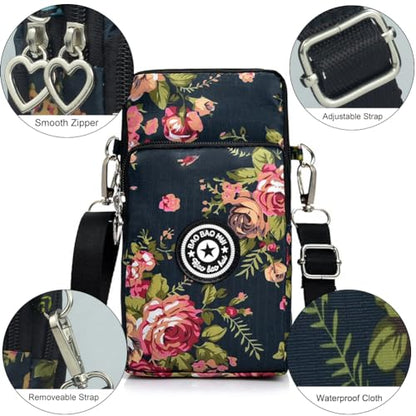 JANKS Small Crossbody Bags for Women Mini Cell Phone Purses Handbag Shoulder Bag - color: 013 Flower