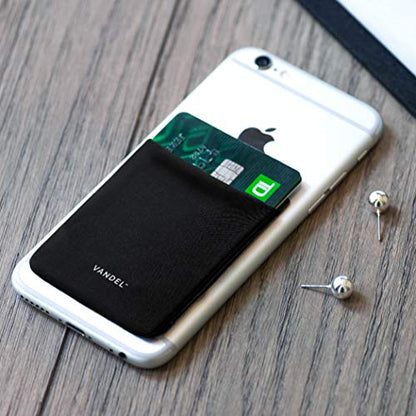 Vandel Stick-On Fabric Phone Wallet for Women, Cute Credit Card Holder | Stylish Credit Card Holder for Phone Case, Stick On Back of Phone Fabric Sleeve for iPhone Pocket - color: Midnight