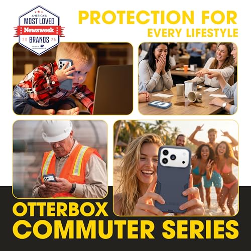 OtterBox iPhone 17 Pro – Commuter Series Slim MagSafe Case - Blue Sentiment | 3X MIL Drop Protection - Dual-Layer - Pocket-Friendly - Camera Control - Raised Edges - Port Covers - Non-Retail Packaging - color: Blue Sentiment