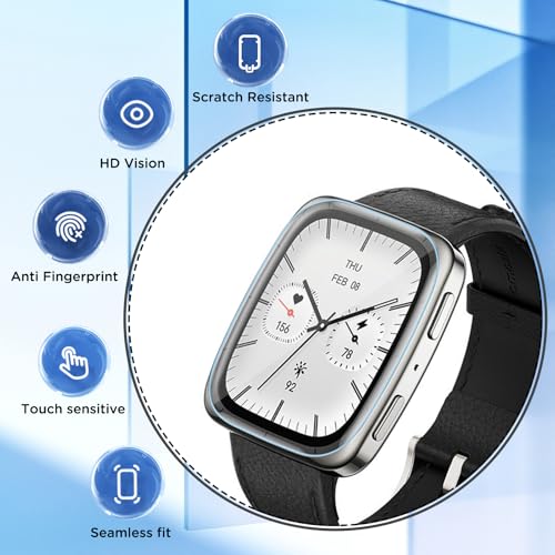 6 PCS Compatible for Amazfit Active 2 Square Screen Protector Clear, Ultra-thin HD Flexible [Not Glass] Protective Film for Active 2 Square Watch Screen Saver, Anti-scratch & Touch Sensitive
