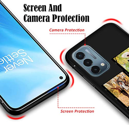Custom Phone Case for OnePlus Nord N200 5G Multi-Picture Collages Text, Customized Personalized Phone Cover Anti-Scratch Soft Protective TPU Black Thin Cases 6.49-inch - color: Black 04 - Film, 4 Photos Name