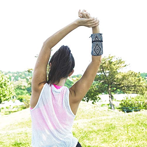 Sprigs Wrist Wallet Running Wristband Pocket for Keys Cards Cash ID Phone - color: Black/Pink