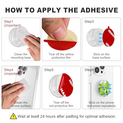 Adhesive Sticky Pads for Socket Grips Mounting, 10pcs Double-Sided Extra Clear Round Tape Replacement for Base Back of Phone Collapsible Grips & Stand, 35mm/ 1.38" Circle Thin Stickers (Transparent) - color: Transparent