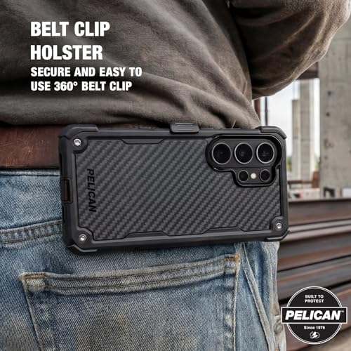 Pelican Shield Samsung Galaxy S26 Ultra Case - Rugged Phone Case - Carbon | Magnetic & Wireless Charging Case w/24ft Military-Grade Drop Protection & Belt Clip Holster for Samsung Galaxy S26 Ultra - color: Carbon, size: Samsung Galaxy S26 Ultra