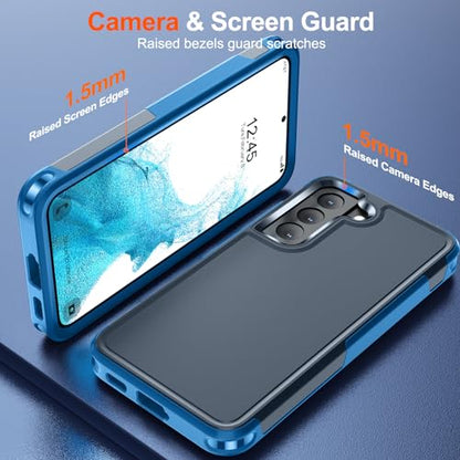 zapica Designed for Samsung Galaxy S22 Case, Deep Blue | Military Grade Drop Protection, Dual Layer Structure Design, Heavy Duty Shockproof Non-Slip Phone Cover - color: Deep Blue, size: Samsung Galaxy S22 6.1''