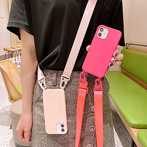 Compatible with iPhone 6/7/8/SE2/SE3,Crossbody Phone Case with Lanyard Cute Soft Silicone Case with Adjustable Shoulder Strap Shockproof Protector Compatible with Women Girls Rose Red - color: Rose Red, size: iPhone 6/7/8/SE2/SE3