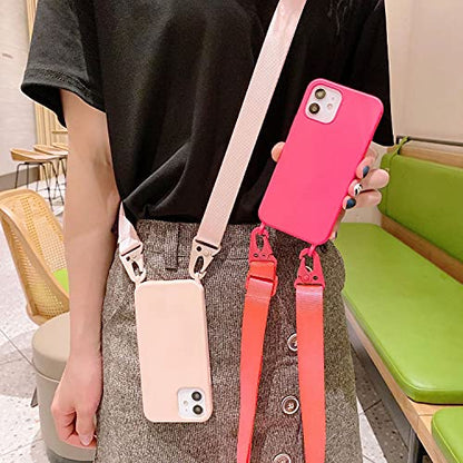 Compatible with iPhone 6/7/8/SE2/SE3,Crossbody Phone Case with Lanyard Cute Soft Silicone Case with Adjustable Shoulder Strap Shockproof Protector Compatible with Women Girls Rose Red - color: Rose Red, size: iPhone 6/7/8/SE2/SE3