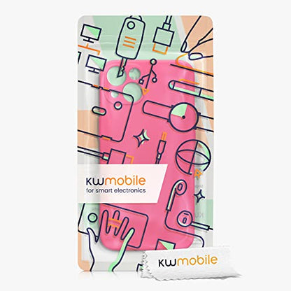 kwmobile Case Compatible with Apple iPhone 13 Case - Protective Slim TPU Cover with Soft Matte Finish - Neon Pink