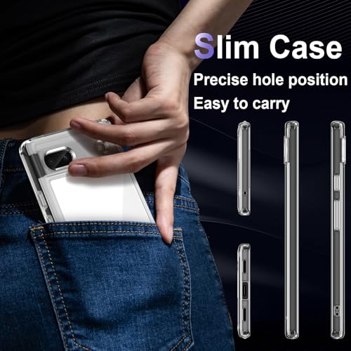 Case for Google Pixel 6a, Military Grade Drop Protection Phone Case, Yellowing Resistant, Anti-Scratch Hard PC Back, Shockproof Hard Ultra-Thin Protective Cover, Clear - size: Google Pixel 6a