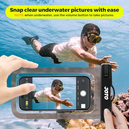 JOTO Up to 7" Universal Waterproof Phone Case for iPhone 17 Air 16 15 14 13 12 11 Plus Pro Max, IPX8 Cellphone Dry Bag XR X SE, Galaxy S23 S22 S21 S20+ S20 S10 Plus Note, Pixel -CrystalBlack - color: Crystalblack, size: 1 Pack
