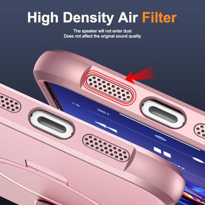 SKYLMW Compatible with iPhone 16 Pro Case with Stand,Rose Gold | iPhone 16 Pro Phone Case 6.3",Magnetic Ring Stand,Compatible with MagSafe,Military-Grade Protection,Great Grip Feeling - color: Rose Gold, size: Iphone 16 Pro