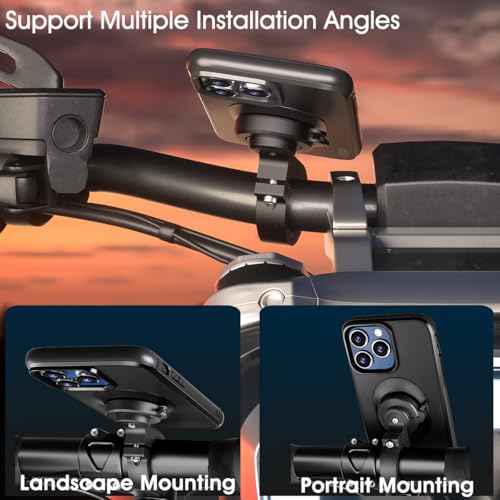Bike Phone Mount, Handhlebar Holder for Motorcycle Scooter MTB Road E-Bike - style: Quad-Clip Handlebar Mount