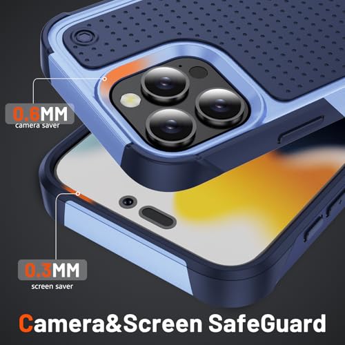 Designed for iPhone 16 Pro Max Case 2 in 1 Gift Militay Grade Drop Protective Rugged Heavy Duty Cover Shockproof Case for iPhone 16 Pro Max Phone Case for Women Men Boy Girl (Purple) - color: Purple
