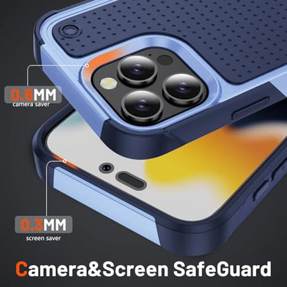 Designed for iPhone 16 Pro Max Case 2 in 1 Gift Militay Grade Drop Protective Rugged Heavy Duty Cover Shockproof Case for iPhone 16 Pro Max Phone Case for Women Men Boy Girl (Purple) - color: Purple