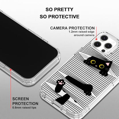 MOSNOVO Case for iPhone 12 & iPhone 12 Pro, [Buffertech 6.6ft Military-Grade Drop Protection] [Anti Peel Off Tech] Clear TPU Bumper Phone Case Cover Design - Hidden Black Cat - color: Clear - Hidden Black Cat, size: iPhone 12 / iPhone 12 Pro