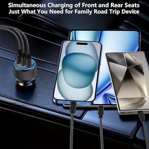 USB C Car Charger for iPhone, 2Pack 67W Multiport Fast Car Charge