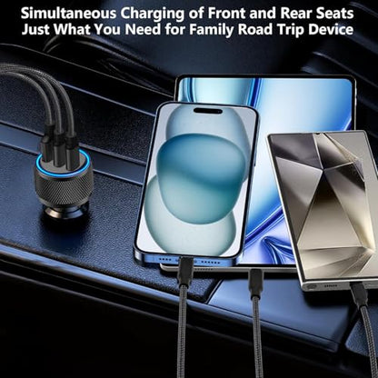 USB C Car Charger for iPhone, 2Pack 67W Multiport Fast Car Charge