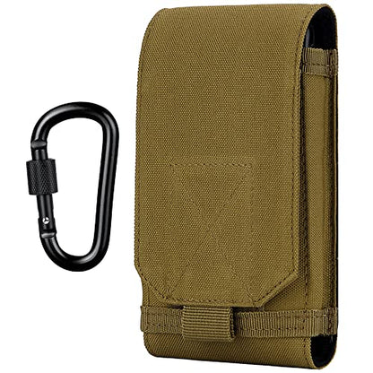 Tactical Molle Phone Cover Case, Heavy Duty Loop Belt Holster Pouch for iPhone 17 Pro Max/16 Pro Max/16 Plus/16 Pro/16/15 Pro Max/14 Pro Max/13 Pro Max, for Galaxy S24 Ultra - color: Khaki
