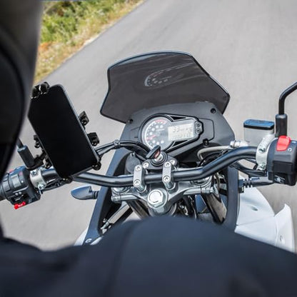 nibbi Motorocycle Phone Mount with Vibration Dampener,Ajustable Rear View Mirror Cell Phone Holder for Motorocyle Fit 4.7''-7.1'' Cell Phone - style: Rearview Mirror Mount