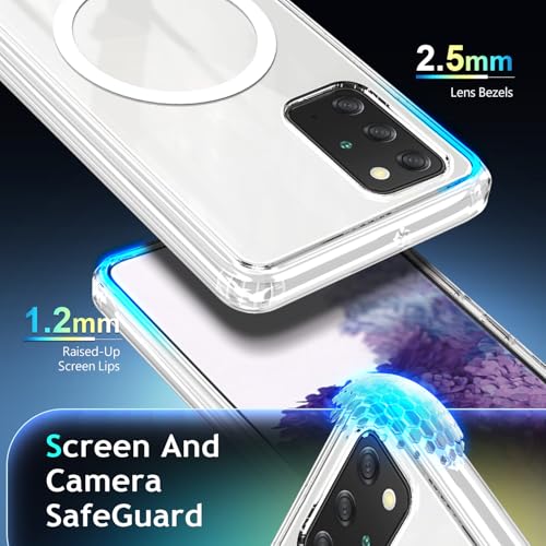 YZB Magnetic for Samsung Galaxy S20+ (Plus) Case, Clear | Compatible with MagSafe | Slim Fit Lightweight Shockproof, Military-Grade Protection, Yellowing Resistant Scratch-Resistant Back - color: Crystal Clear, size: Galaxy S20 Plus
