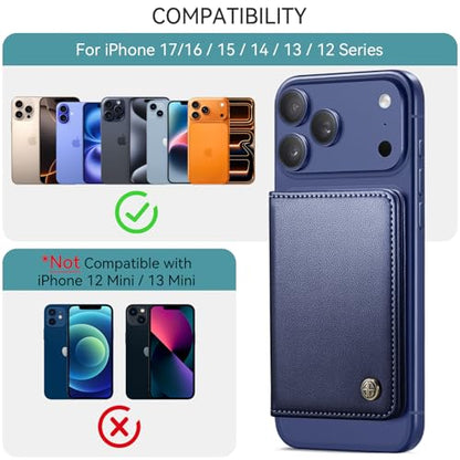 Defencase for Magsafe Wallet Magnetic Card Holder RFID Blocking, Navy Blue - color: Fashion Navy Blue