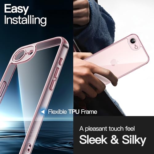 JETech Case for iPhone 17e (2026) / iPhone 16e, Non-Yellowing Shockproof Phone Bumper Cover, Anti-Scratch Clear Back, 6.1-Inch Display (Soft Pink) - color: Soft Pink, size: iPhone 17e/16e