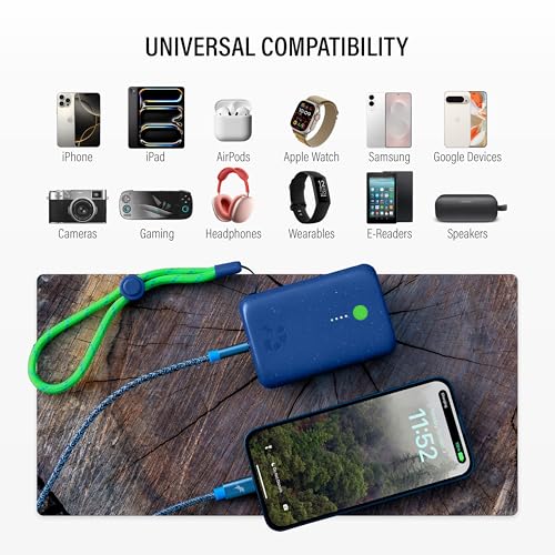 Nimble Champ Portable Charger, 10000mAh Power Bank, 20W Dual USB-C Charging - color: Nebula Blue