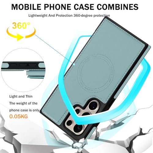 for Samsung Galaxy S23 Ultra Wallet Case, 2-in-1 Detachable Magnetic Wallet Case, Card Holder RFID Blocking, Fashionable Faux Leather Card Slot & Folding Design (Blue) - color: Blue, size: Samsung Galaxy S23 Ultra