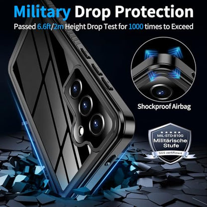 xiwxi Designed for Samsung Galaxy S24 Case Waterproof,[IPX8 Underwater Case][Full Body Shockproof][Military Drop Proof] for S24 Case,6.1 inch-Black - size: For Samsung S24-6.1"