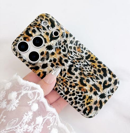 Qokey Compatible for iPhone 17 Pro Max Case 6.9 Inch, Sparkly Translucent Seashell Layer Design, Soft Classical Cheetah Pattern Print Shockproof Phone Cover for Women Girls, Black Brown Leopard - color: Black Brown Leopard