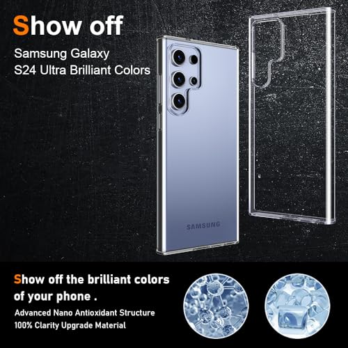 Crystal Clear Compatible with Samsung Galaxy S24 Ultra Case.Soft Slim Fit Transparent Plastic TPU Protective Silicone Cover Phone Cases for Samsung Galaxy S24 Ultra [Slim Thin ] - size: galaxy s24 ultra case