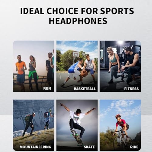 AYI True Bone Conduction Bluetooth Headphones Open Ear Headset Painless Wear Stereo Earphone 11H Playtime Lightweight Stable & Comfortable Sports Headphone for Driving Bicycling Running Skiing-Black - color: B8 Black