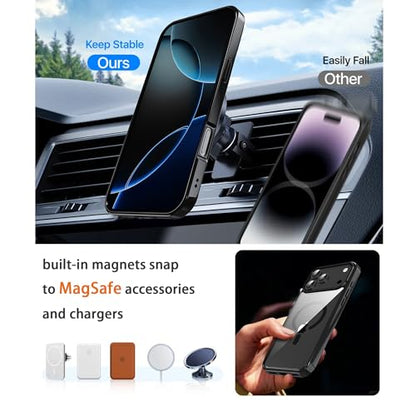 Magnetic iPhone 17 pro max Case Phone Case Cover, Screen Protectors X1, Compatible with Magsafe, Anti Yellowing,Slim,Shockproof, Protective (Black Magsafe, iPhone 17 pro max) - color: Black Magsafe, size: iPhone 17 Pro Max