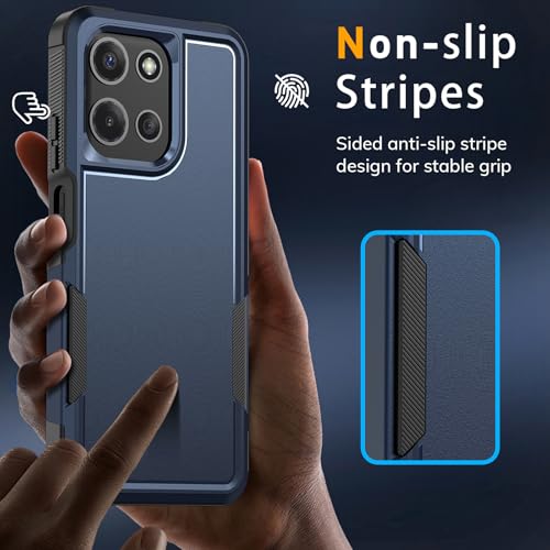 Vinve for Moto G Power 2025 Case with HD Screen Protector, Military-Grade Shockproof & Dual-Layer Protection, Anti-Slip Grip Design Phone Case, Blue - color: Blue