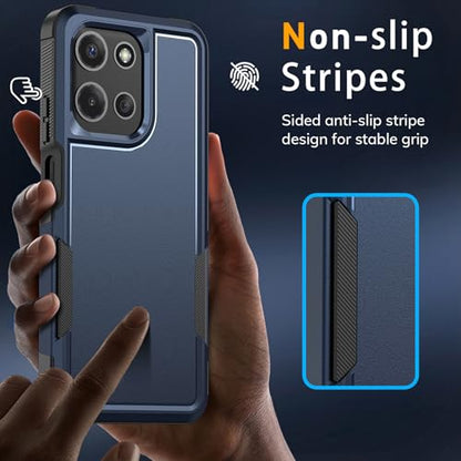 Vinve for Moto G Power 2025 Case with HD Screen Protector, Military-Grade Shockproof & Dual-Layer Protection, Anti-Slip Grip Design Phone Case, Blue - color: Blue