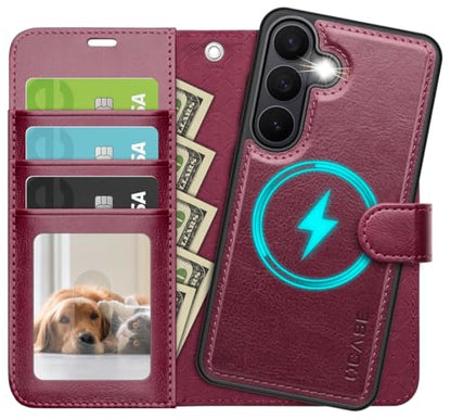 OCASE for Samsung Galaxy S26 Detachable Wallet Case with Card Holder, [2 in 1] PU Leather Flip Folio Case with RFID Blocking Stand Wrist Strap Shockproof Phone Cover 2026, Burgundy - color: Burgundy, size: Samsung Galaxy S26