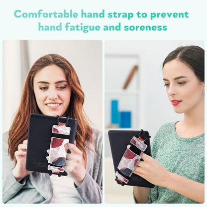 Secure Hand Strap for Kindle and Tablet - High Elasticity Finger Grip Holder Accessories for 6-8 Inches E-Book Tablet. - color: Bohemian Spot