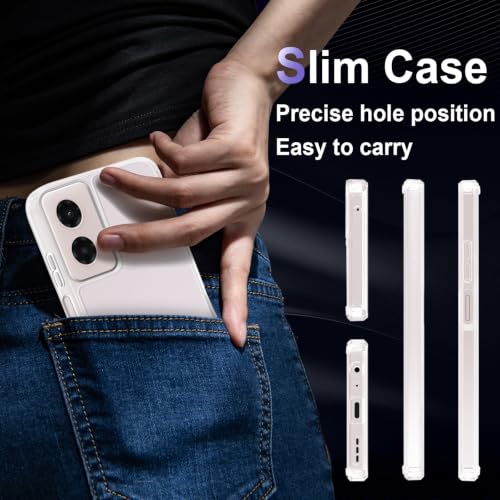 Case for Motorola Moto G Power 5G 2024, Military Grade Drop Protection Phone Case, Yellowing Resistant, Anti-Scratch Hard PC Back, Shockproof Hard Ultra-Thin Protective Cover, Clear - size: Motorola Moto G Power (2024)