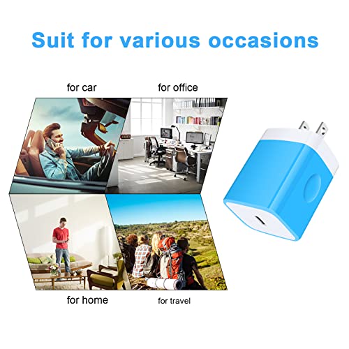 USB C Box,GiGreen 20W Fast Wall Charger Plug Cube Power Adapter for Samsung - color: 1-blue