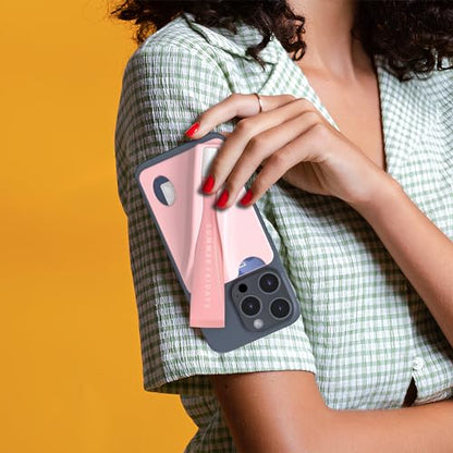 DOB SECHS Large Silicone Lip Holder with Card Holder Compatible with Summer Fridays, Tower 28, Laneige Lipstick Lip Glaze Phone Case Back Stick On Holder for iPhone and Android Smartphones,Pink - color: Pink, size: Large