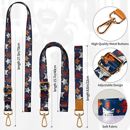 Phone Lanyards, Wrist Lanyards, Adjustable Neck Strap Stars - color: Bllue red