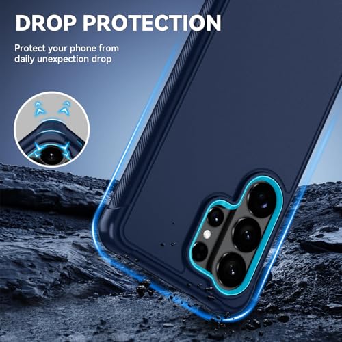for Samsung Galaxy S26 Ultra Case with HD Screen Protector, 3-Layer Shockproof Military Grade Full Body Protection, Heavy Duty Hybrid Protective Phone Cover (Navy/Blue) - color: Navy/Blue