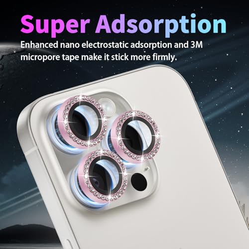 Camera Lens Protector for iPhone 14 Pro/14 Pro Max, Diamond Pink - color: Diamond Pink