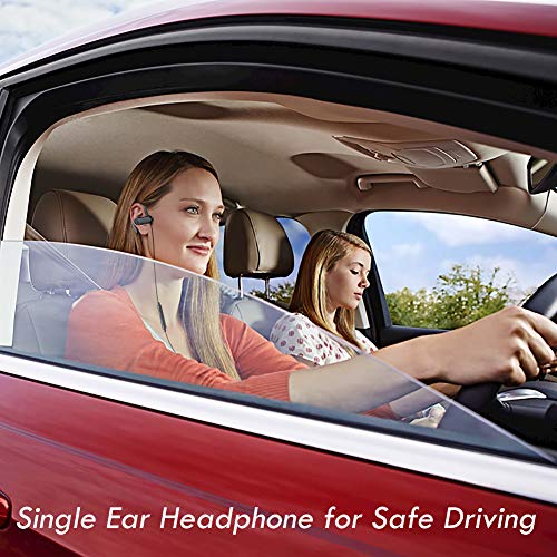 Single Earbud, One Ear Sport Earphone with Hook, Mono Headphone with Mic and in-line Control for Safe Driving, Biking, Running, Gaming and Working, for Right Ear Wearing Only, CGS09