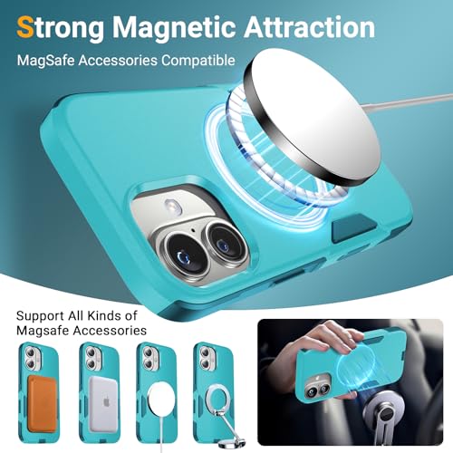 jaroco Magnetic for iPhone 17 Case Heavy Duty Rugged Dual-Layer Teal - color: Teal, size: iPhone 17
